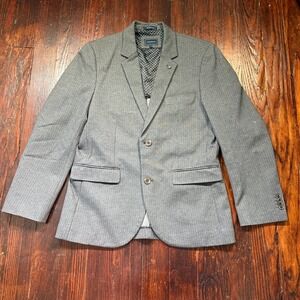 7Diamonds Blazer Mens M 38R Gray Pinstripe Two Button Notch Lapel Jacket